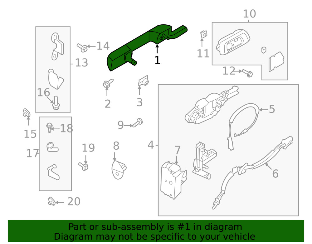 Genuine Ford Handle Outside ML3Z1522404AA
