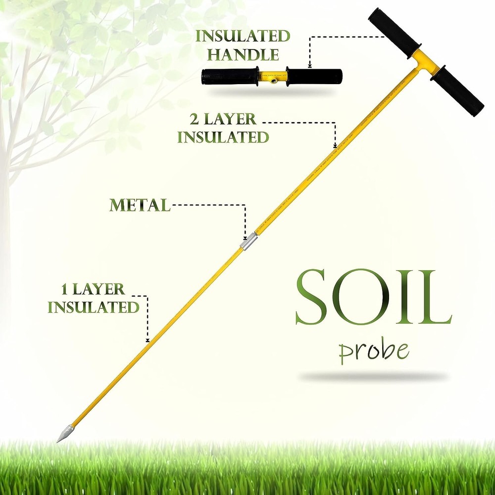 FEBTECH-Metal Soil Probe Rod-Insulated Septic Tank Probe-36-Inch Long Overall