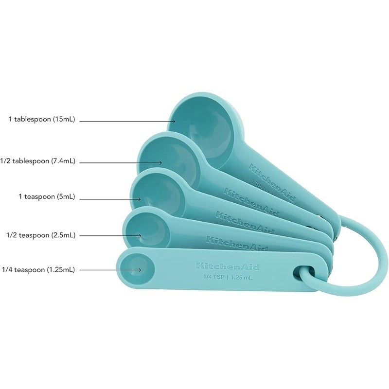 Five Piece Measuring Spoon Set Accurate Measurement Easy Storage Dishwasher Safe