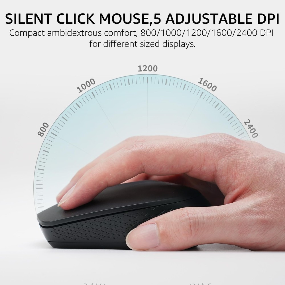 9010M Multi-Device Keyboard, Mouse Combo, 2.4GHz, Bluetooth, 4 Devices, Silent