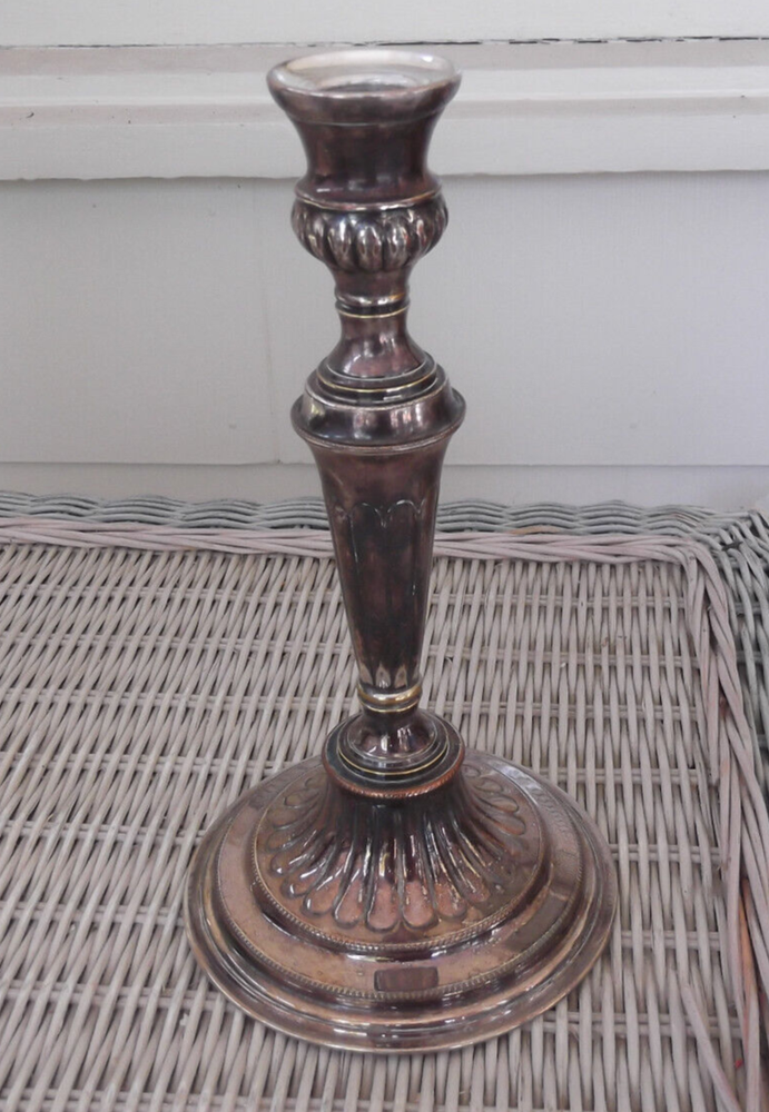 Cooper Bros. & Sons Sheffield Silverplate on Copper Candelabra 1 - 14-1/2"