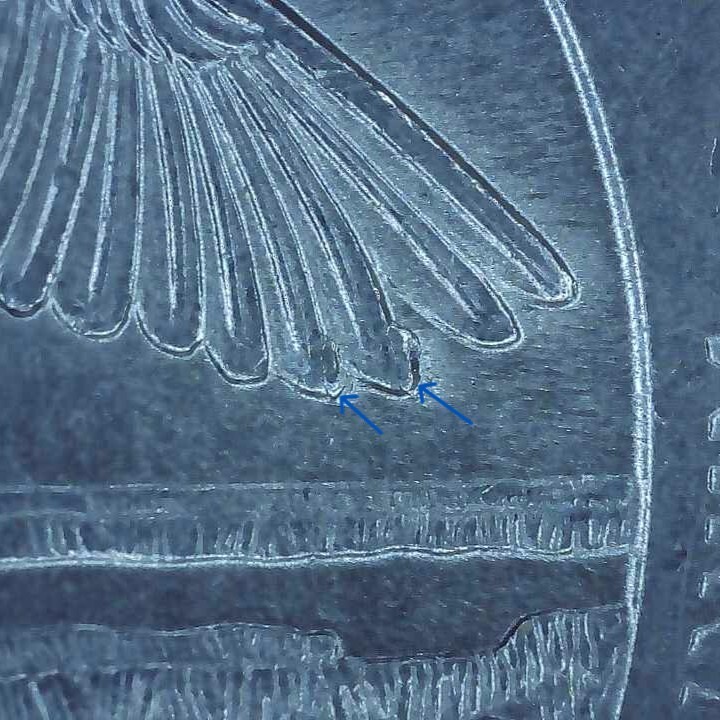 2018 P Quarter error collar clash and die chip