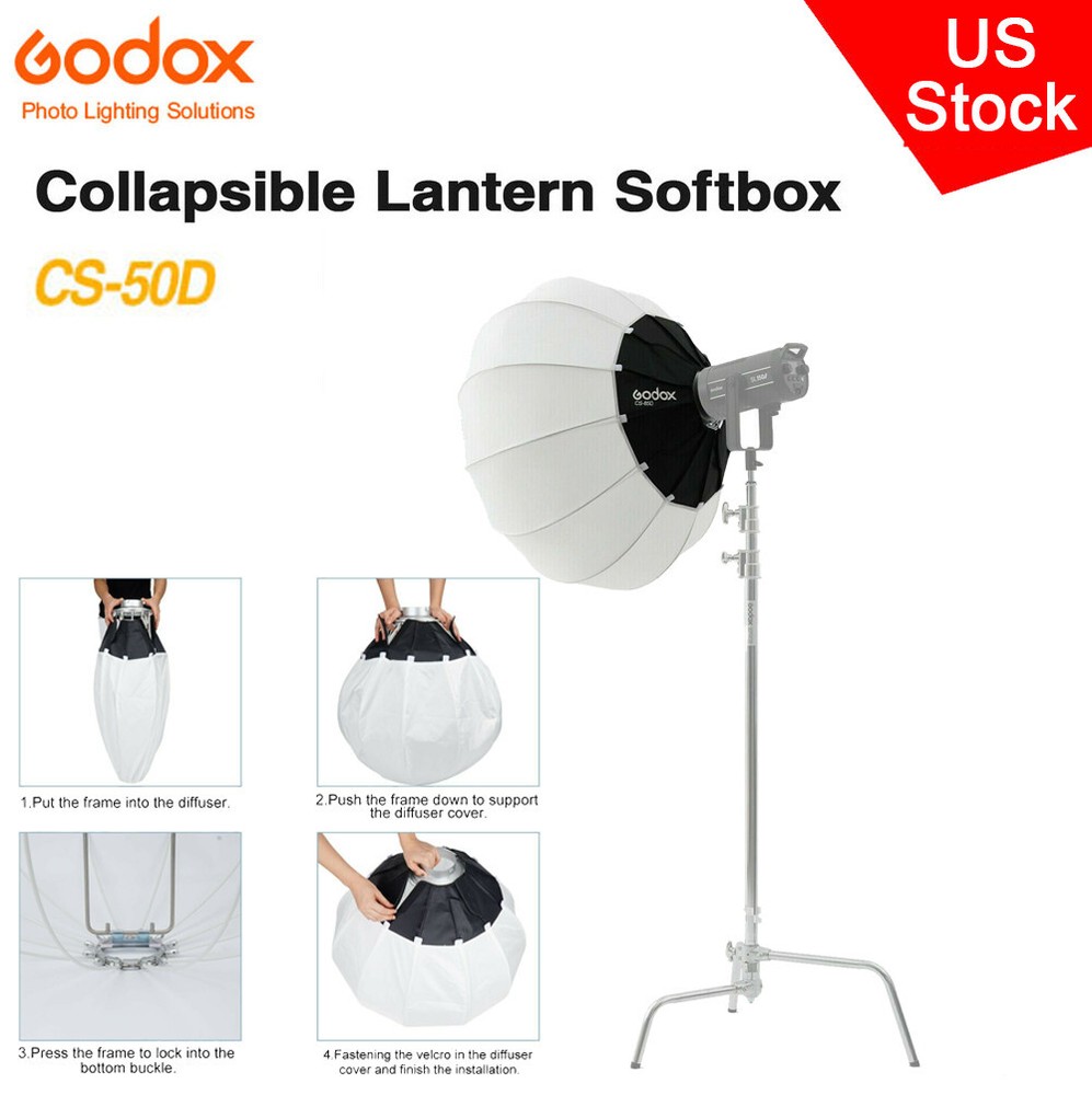 US Godox CS-50D 50cm Lantern Collapsible Softbox For Bowens Mount Studio Flash