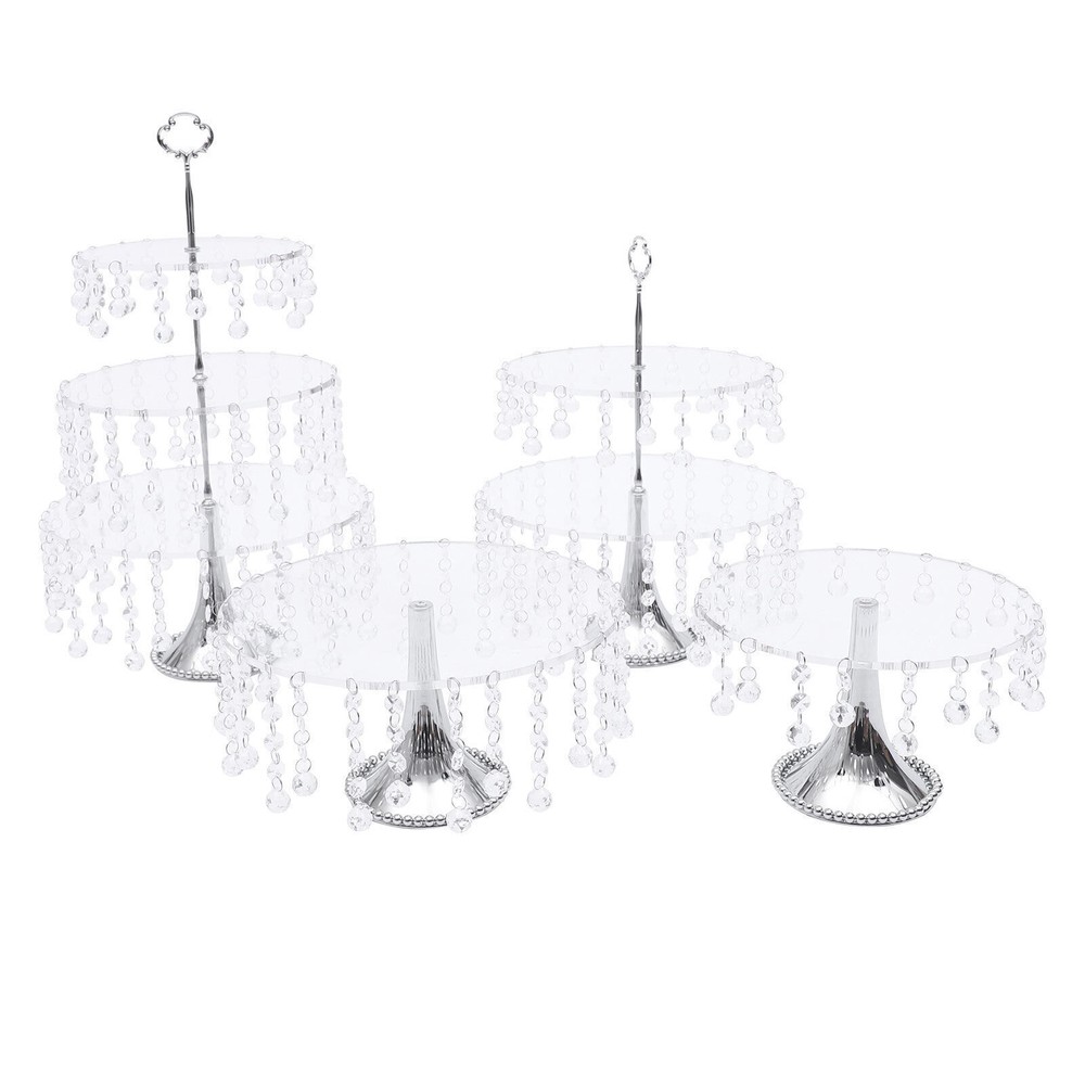 4PCS Cake Stand Set Round Metal Plates for Dessert Cupcake Candy Display