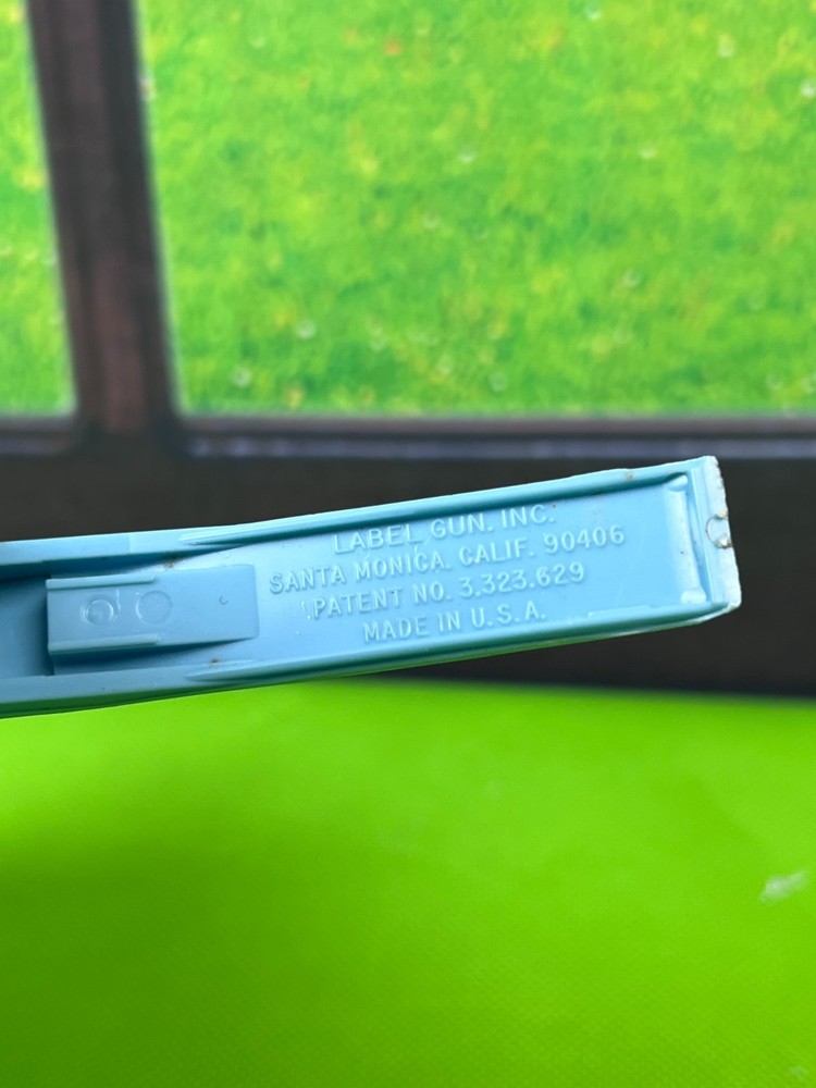 Tape Tool Label Maker Gun Blue Vintage