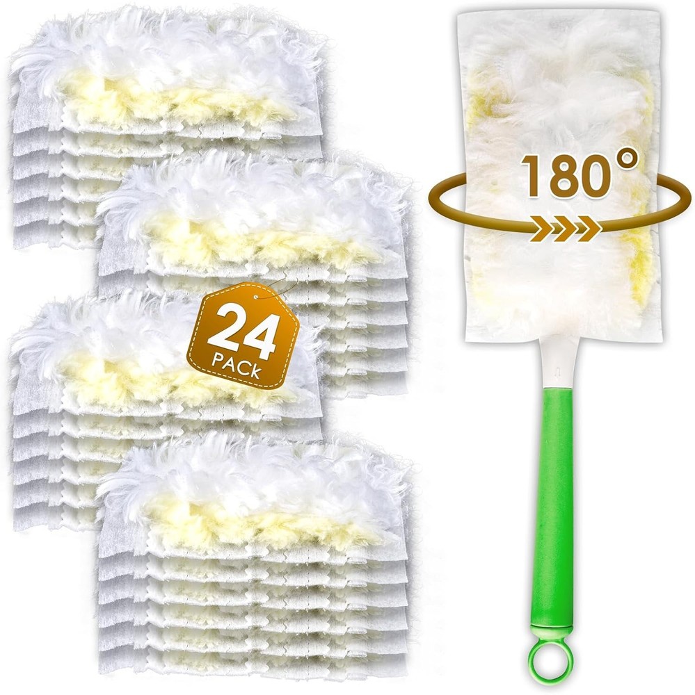 Feather Duster Refills for Swiffer Dusters Handle, 180 Degree