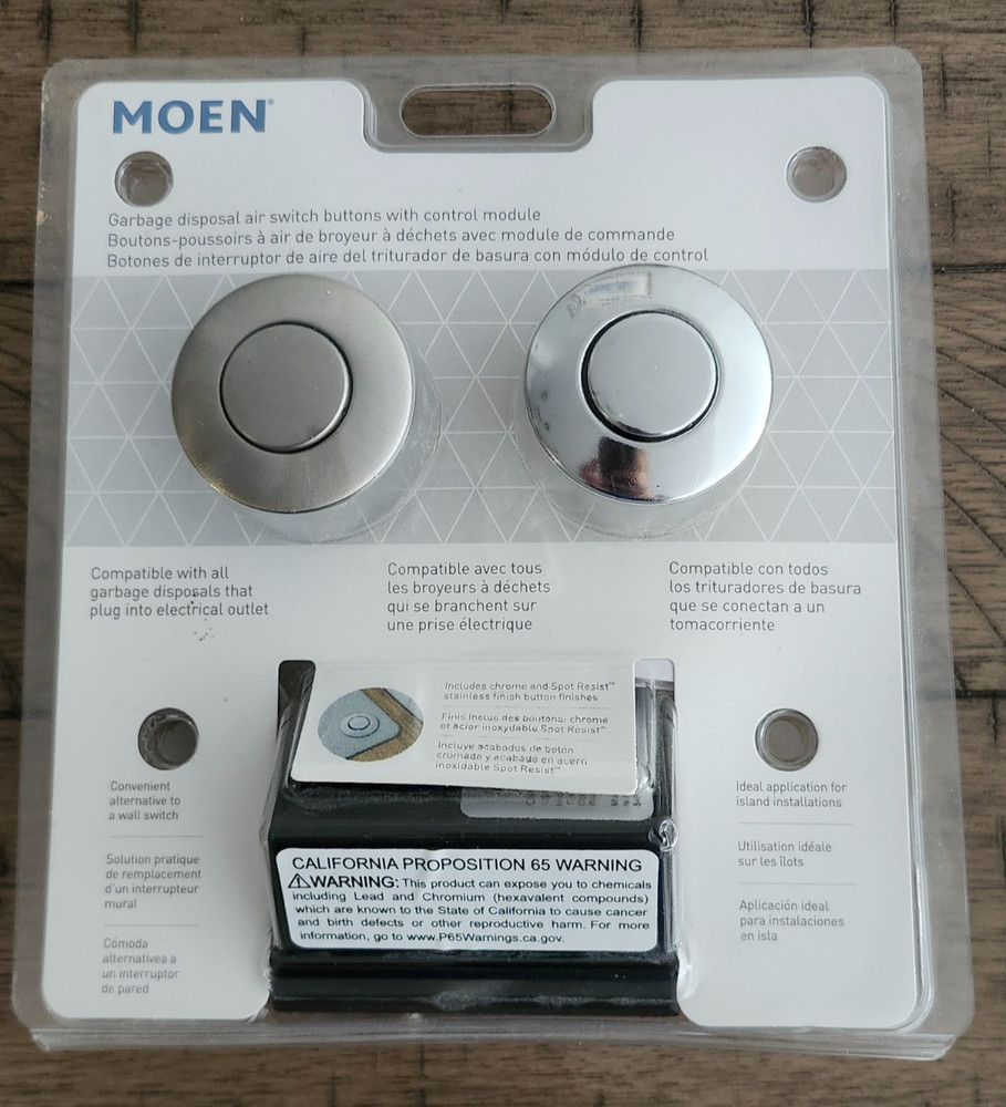 Moen Garbage Disposal Air Switch Buttons with Control Module ARC-4200 CHSRS New
