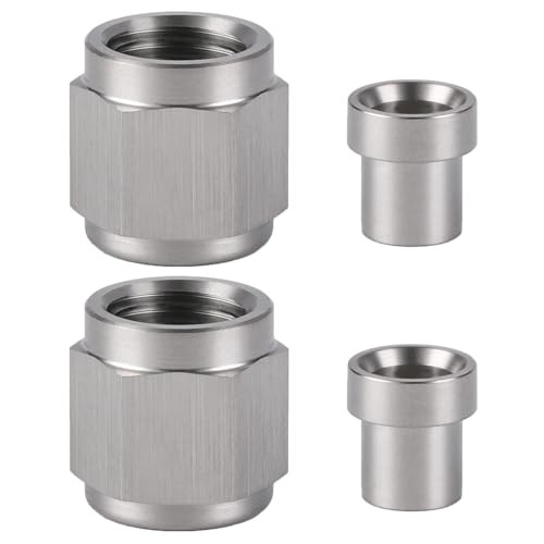 3AN Hardline Stainless Steel Tube Nut and Sleeve Fitting for 3AN-3/16", 2 Sets
