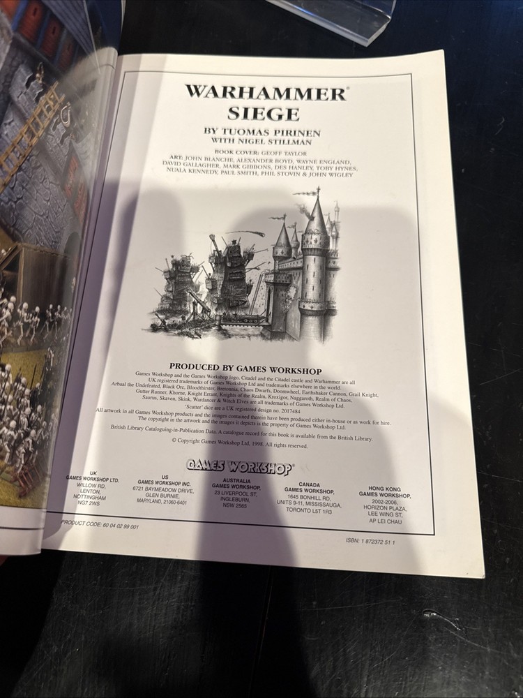 Games Workshop Warhammer Fantasy Siege Rule Book Vintage