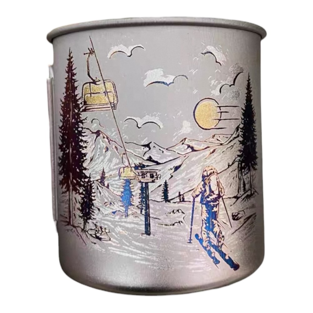 Snow Peak Titanium Mug 450ml Custom Design Camping Cup Ultralight