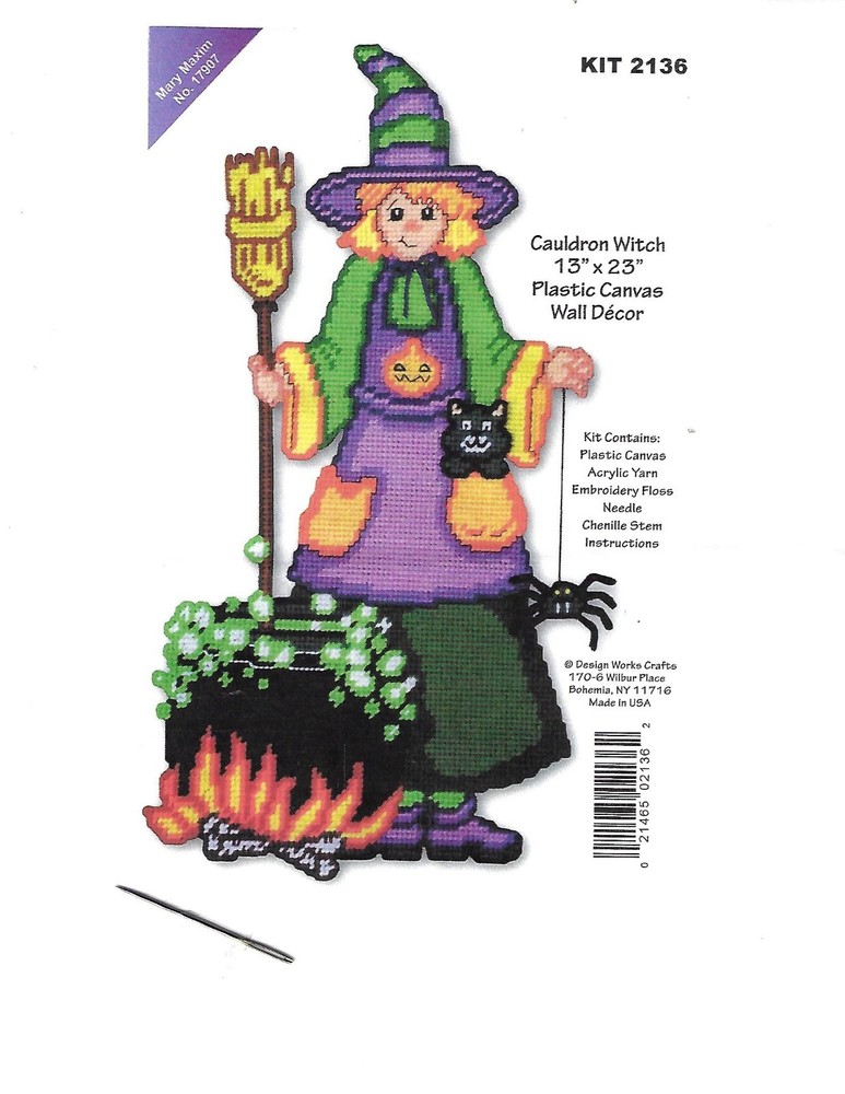 CAULDRON WITCH Wall Hanging  plastic canvas  PATTERN (#TF0121)