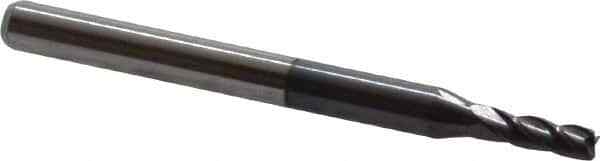 Accupro 5/64" Diam 4 Flute Single End Solid Carbide 0.02" Corner Radius End M...