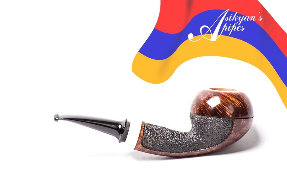 Asikyan Pipe #438/24 Apple Partially Smooth Rusticated Hand Made