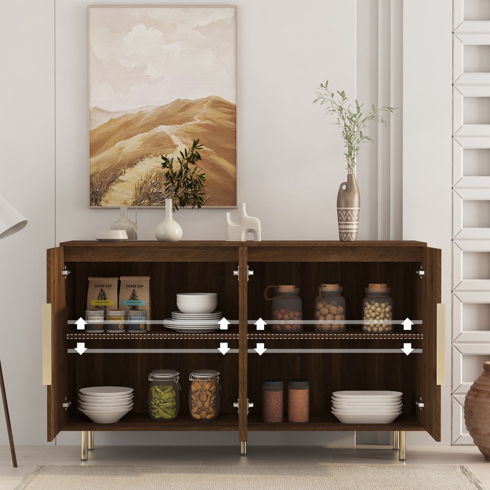 Modern Sideboard Buffet Cabinet Storage with Doors Drawer Adjustable Shelf