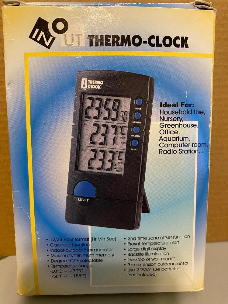 MFJ 152 INDOOR OUTDOOR THERMO-CLOCK, WIRED SENSOR