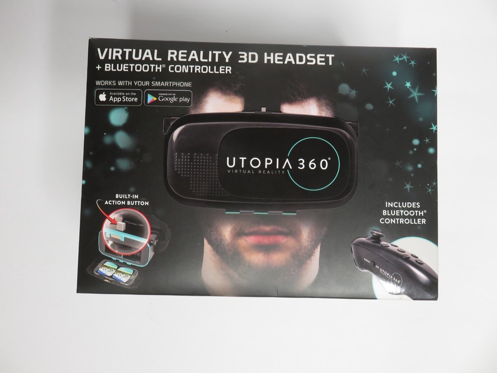 Utopia 360 Virtual Reality 3D Headset + Bluetooth Controller