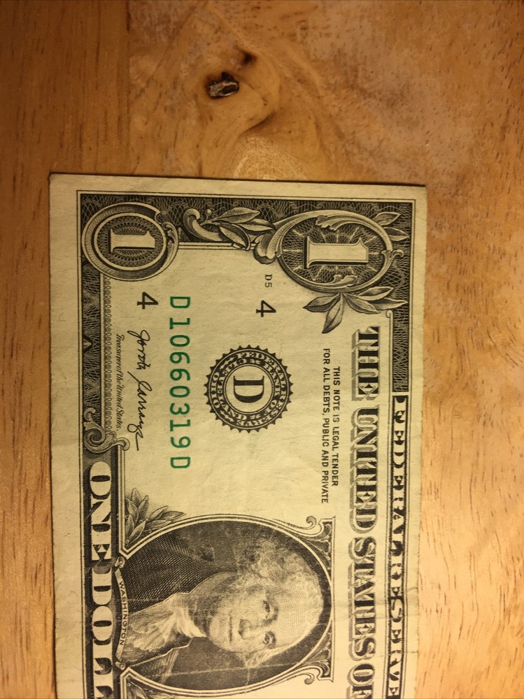 Fancy 2017 Error $1 Bill~Off Center Print/Cut