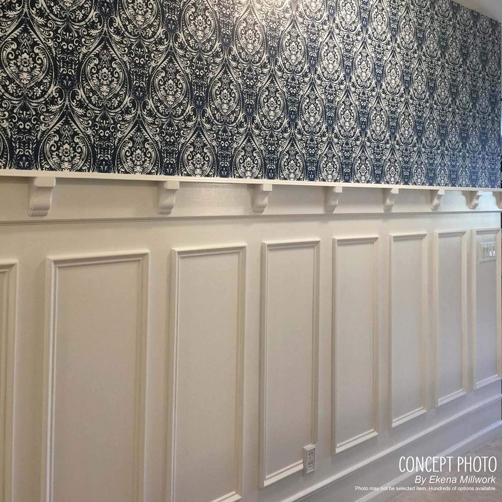 12x20 Ash Wainscot Panel Molded Classic Wall 1/2 Thick White