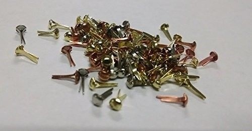 Metallic Colored Assorted Tiny Round Brads 100ct