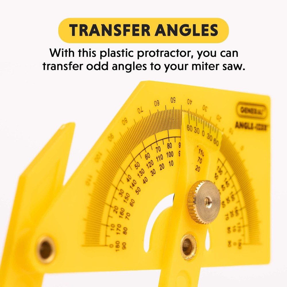 29 Plastic Protractor and Angle Finder, Outside, Inside, Sloped Angles, 0° to...