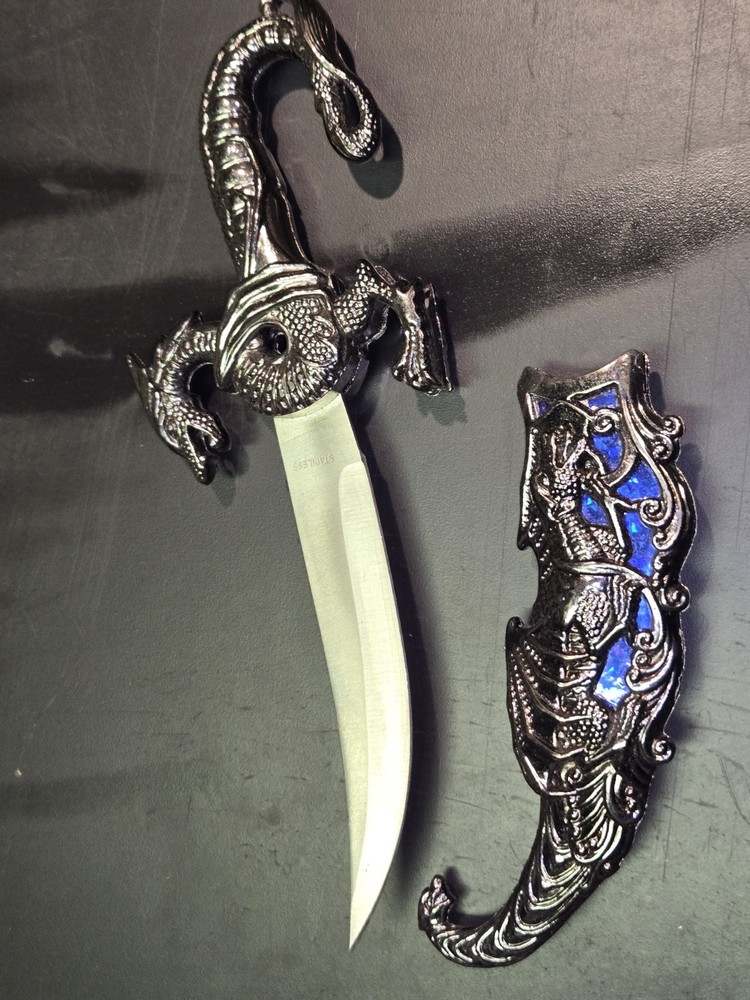NEW! 10" Blue Dragon Dagger Knife