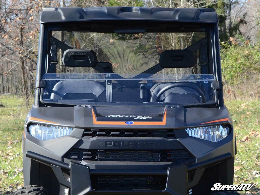 SuperATV Clear Scratch Resistant Half Windshield for Polaris Ranger 1000 (2017+)