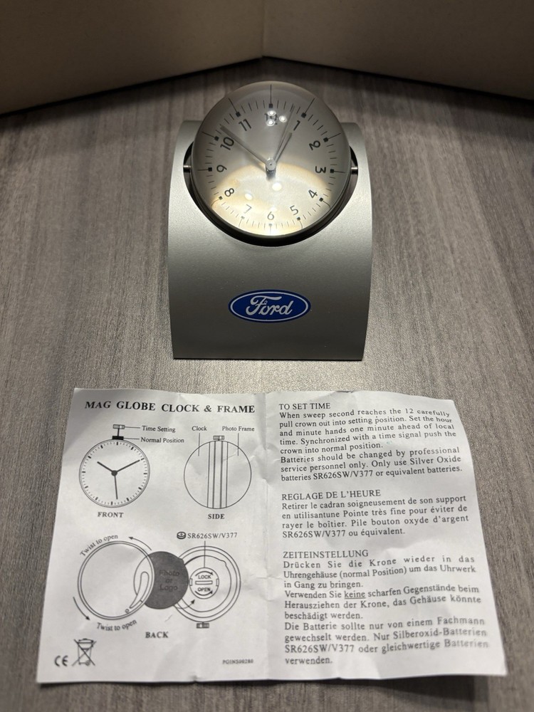 Ford Desk Clock Picture Frame 2002