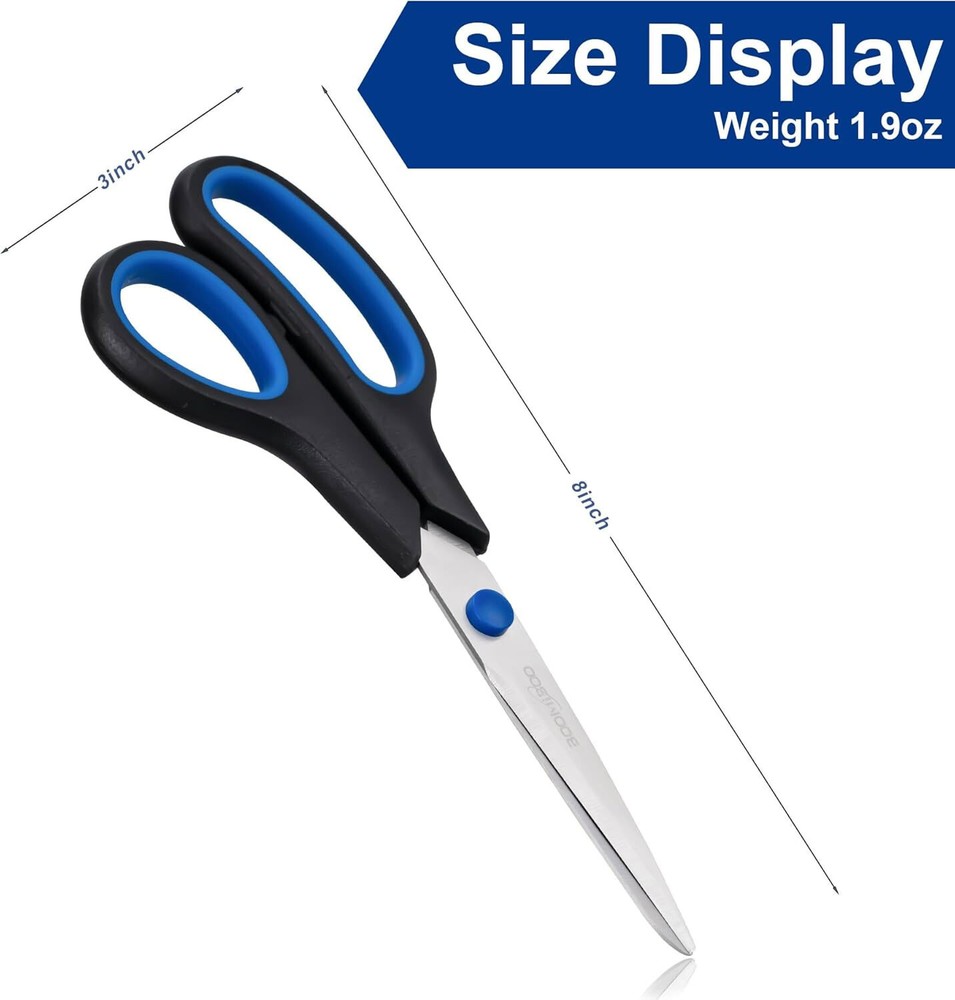 6 pack 8" Scissors All Purpose Multipurpose Sewing Home Craft School Right/Left