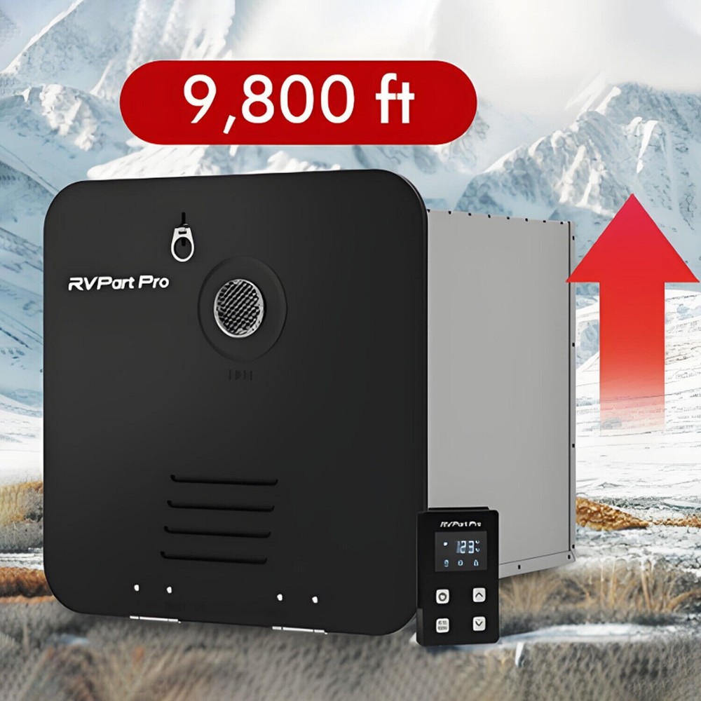 6L RV Tankless Water Heater Propane Gas 15x15" Black Door 42000BTU Camper