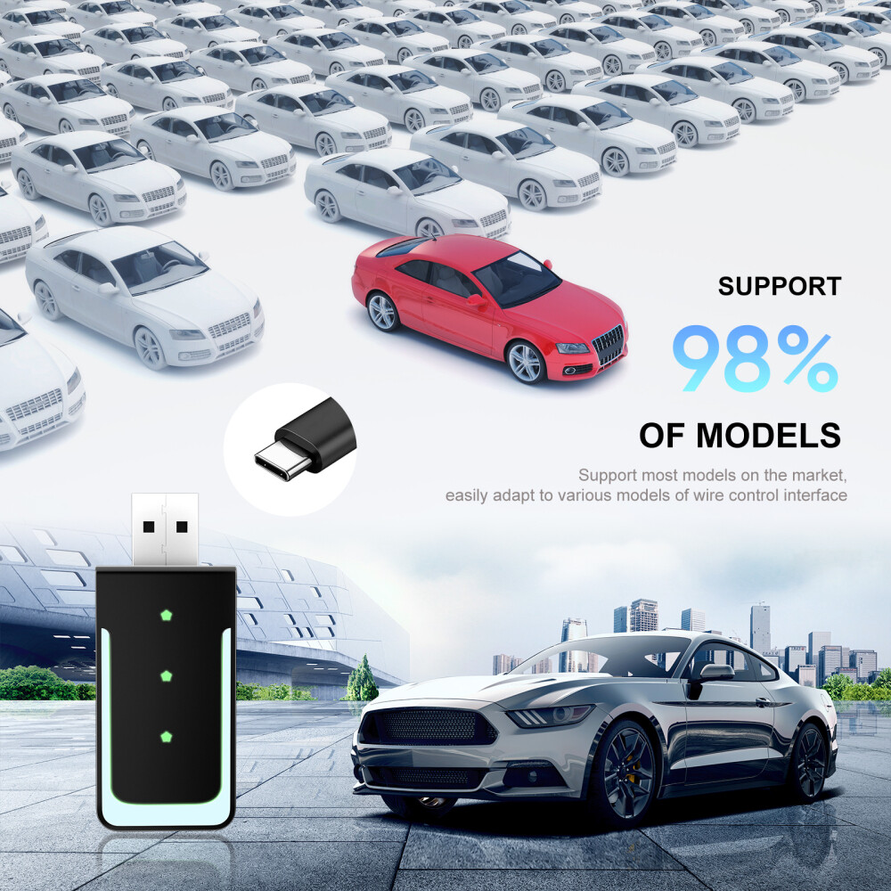 2 IN 1 Wireless Apple Caplay & Android Auto Adapter Box USB Car Dongle Plug&Play