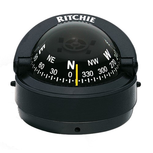 Ritchie Compass, Surface Mount, 2.75" Dial, Black. S-53