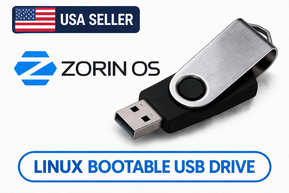 Zorin OS Core Bootable USB 64 Bit Latest Linux Live Installer Flash Drive