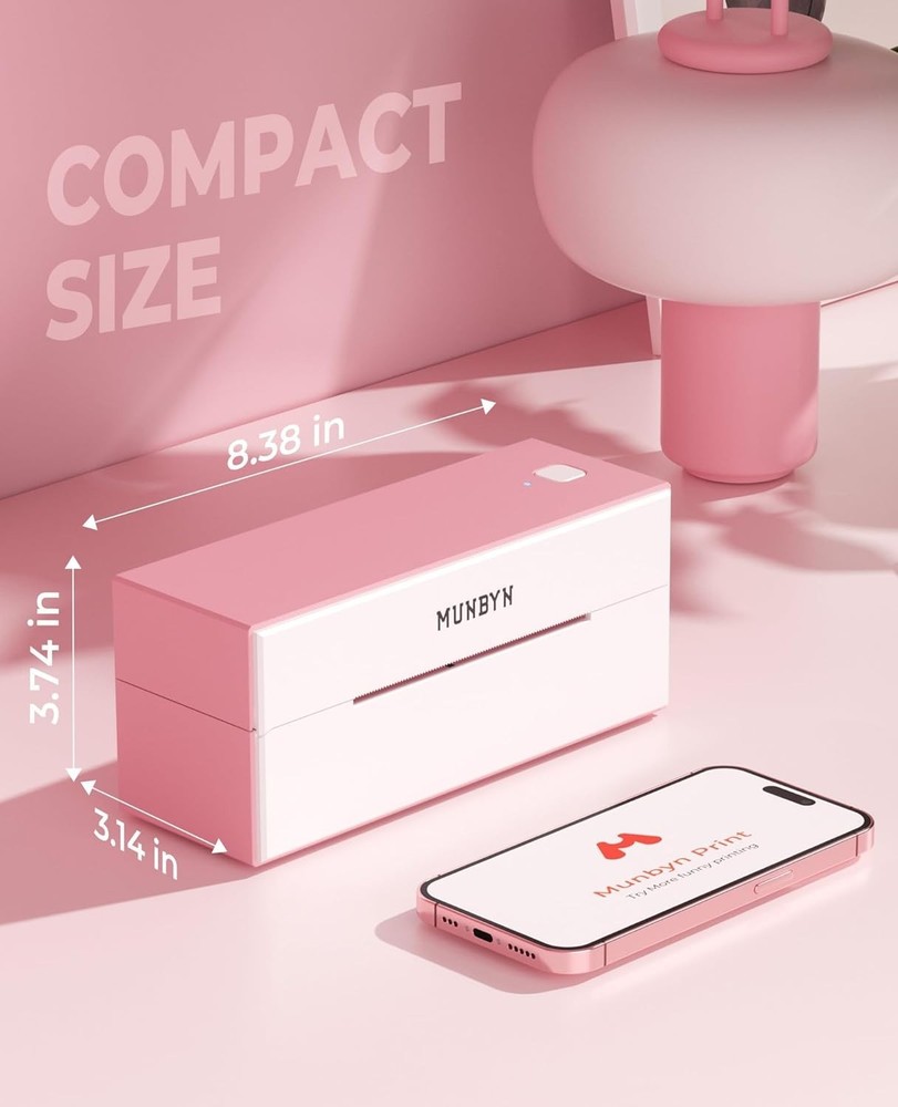 MUNBYN Bluetooth Thermal ship Label Printer, with iOS, Android, PC, Chrome OS