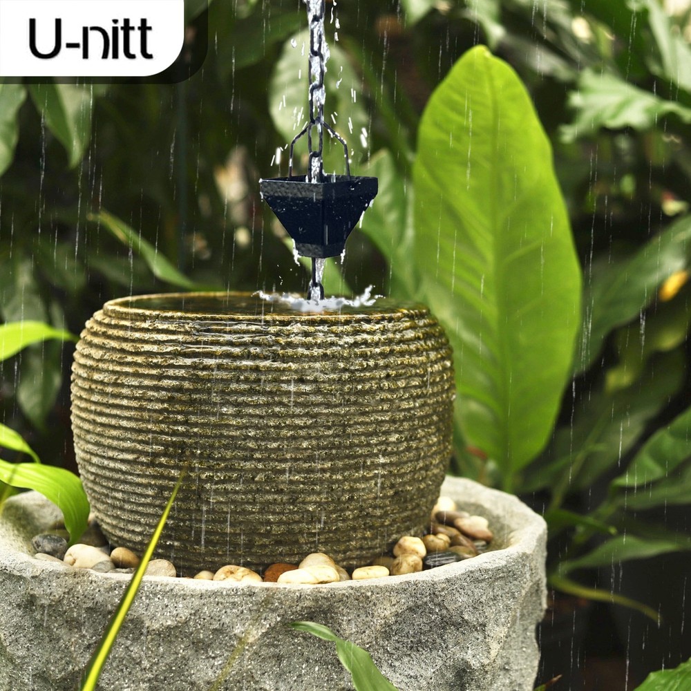 8.5 ft rain chain black square cups 5517BLK-CH12CN NEW