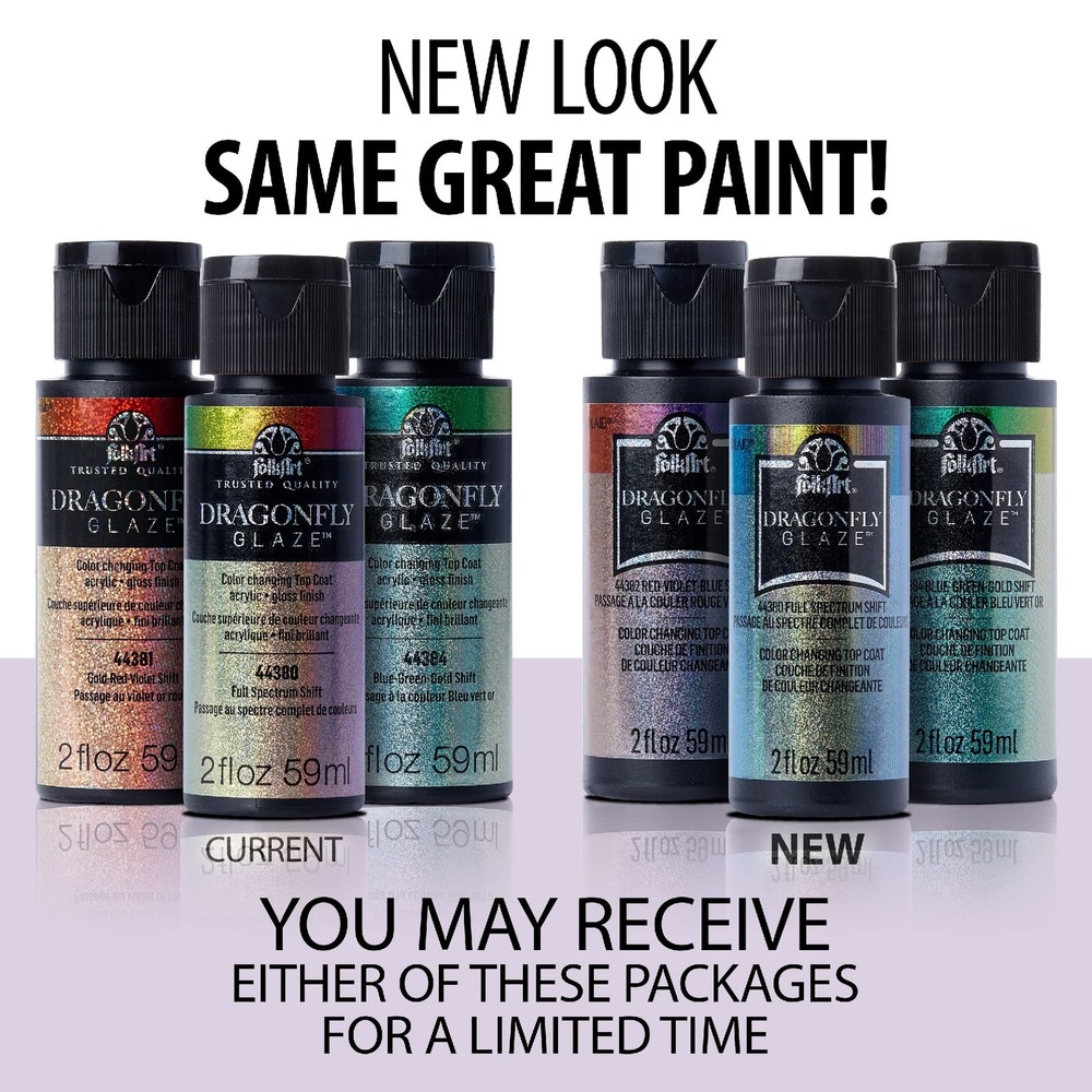 Acrylic Multi-Surface Dragonfly Glaze Multi-Surface Paint (2 oz), 44384, Blue...