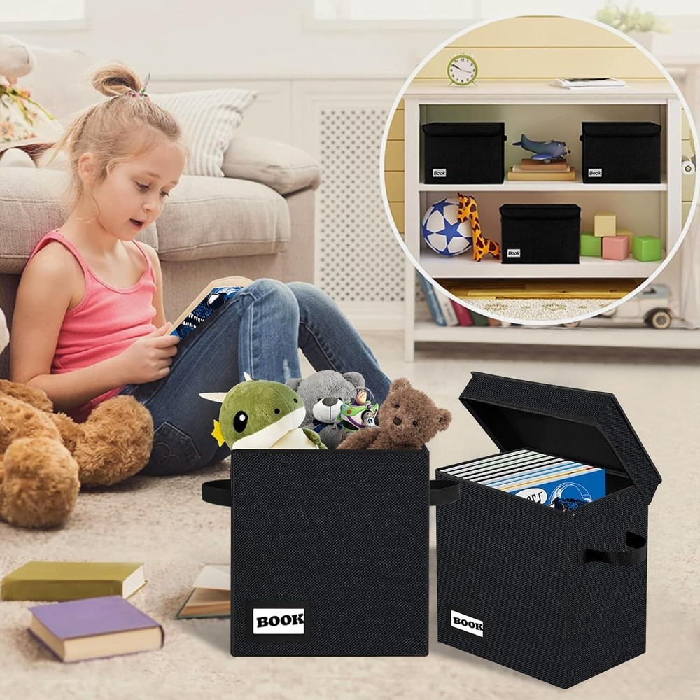 Premium Cotton Linen Comic Book Short Box - Sturdy & Spacious Storage Solution
