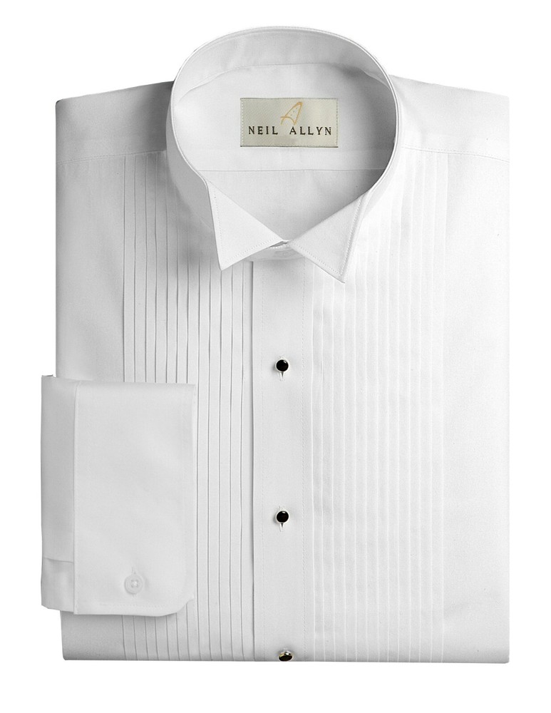 Women's Wing Collar White Formal Tuxedo Shirt