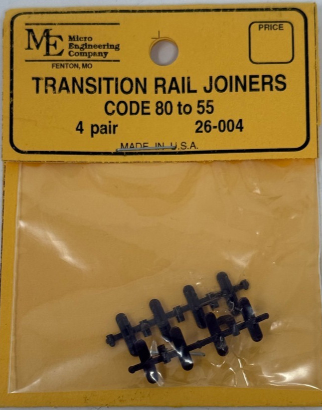 Micro Engineering 26-004 - Transition Rail Joiners Code 80-55 4 pair - N Scale
