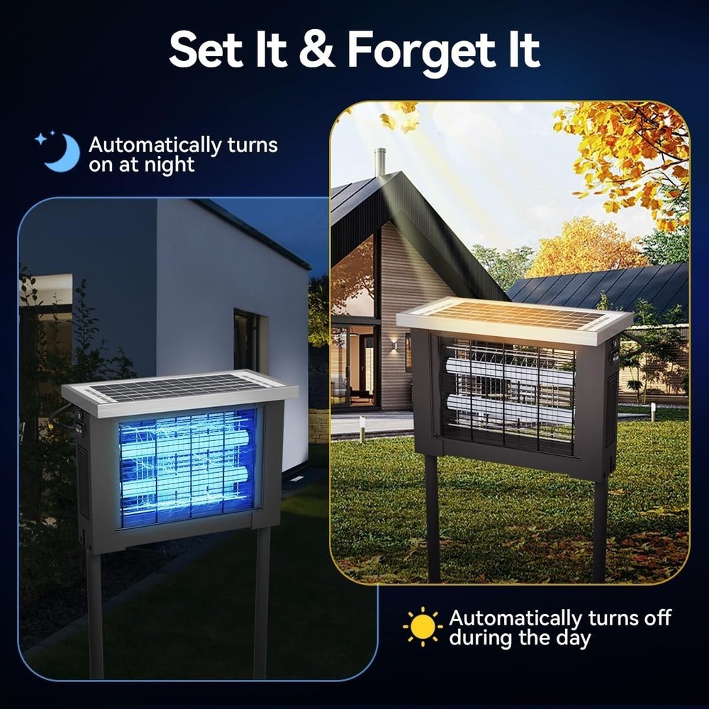 Waterproof Solar Bug Zapper - Effective Mosquito Control for Patios & Backyards