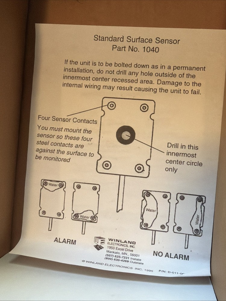 Winland WB-200 WaterBug 12V/24V AC/DC Transmitter Sensor (BR4C.5b1)