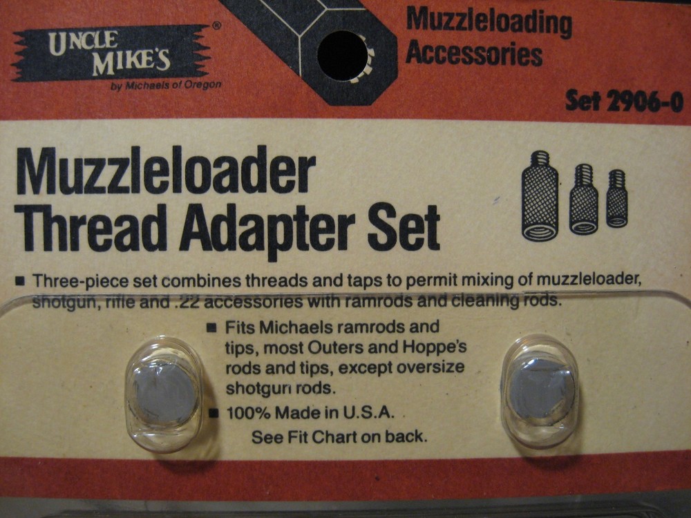 Uncle Mike's Muzzleloader 3 Piece Thread Adapter Set - 2906-0