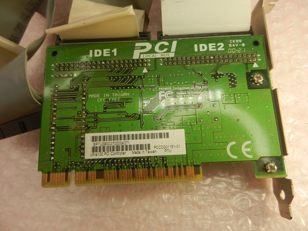 Promise Technology Fasttrak Ultra 100 Ide PCI Board Raid Controller Card & Cable