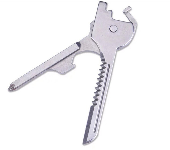 Portable EDC 6 In 1 Multi-Functional Stainless Utili-Key Opener Keychain Tool