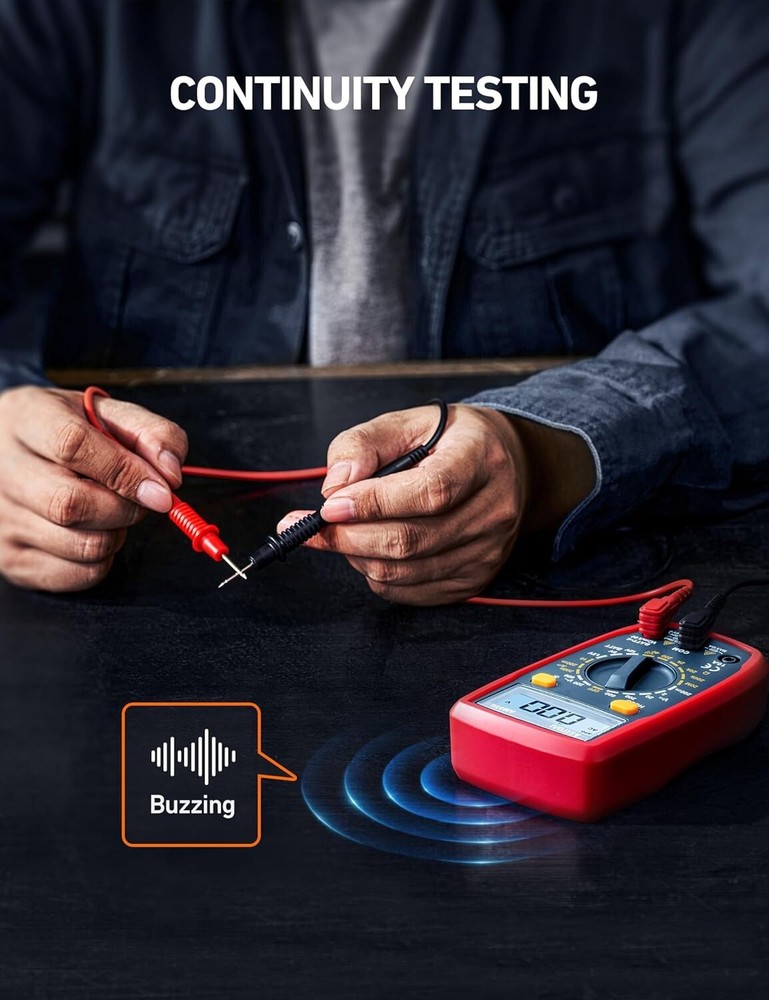 High-Accuracy Digital Multimeter with Backlit Display & Double Fuse Protection