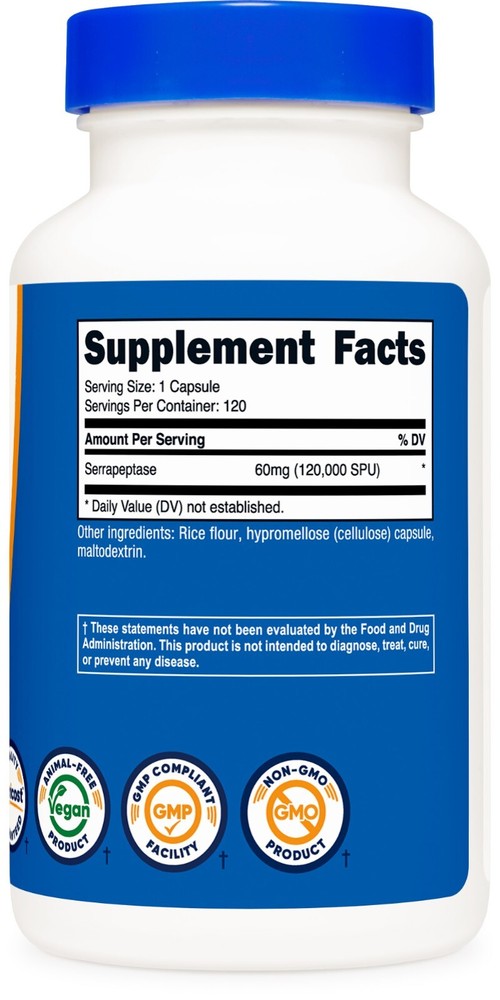 Nutricost Serrapeptase 120,000 SPU, 120 Capsules