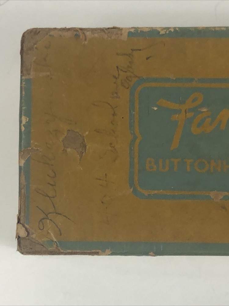 FAMOUS BUTTONHOLE WORKER ORIGINAL BOX With Instructions & Chisel Handle