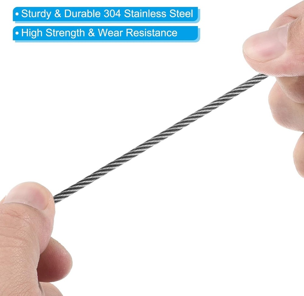 Durable 20cm Double Loop Stainless Steel Security Cables - 4 Pack for DJ & Locks