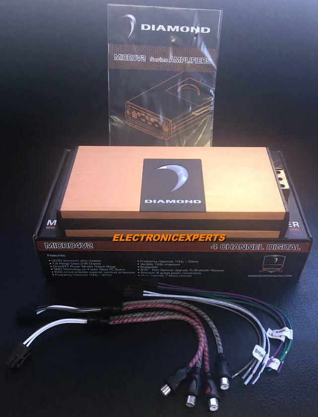 DIAMOND AUDIO Amplifier MICRO4v2 4-Channel Ultra Compact Car Motorcycle Harley