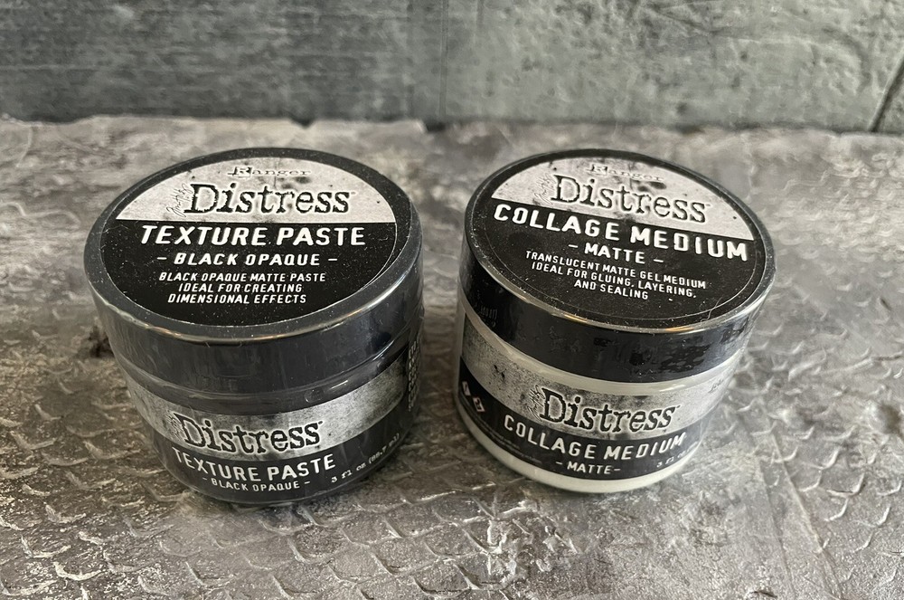 Ranger Tim Holtz Distress Texture Paste Black Opaque Collage Medium Matte 2-3oz