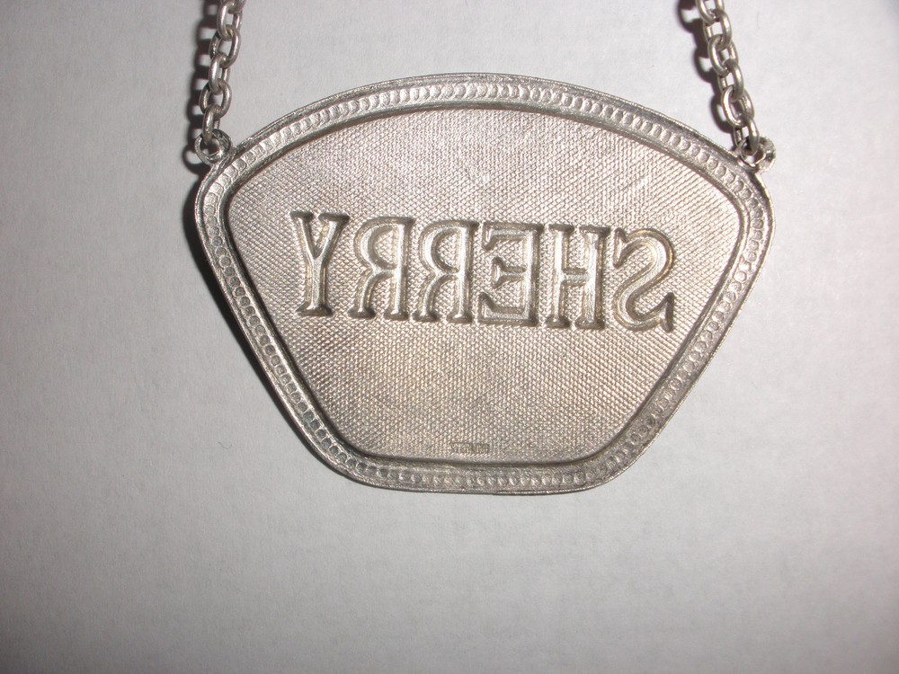 Vintage Sherry Wine Decanter Bottle Label Sterling Silver